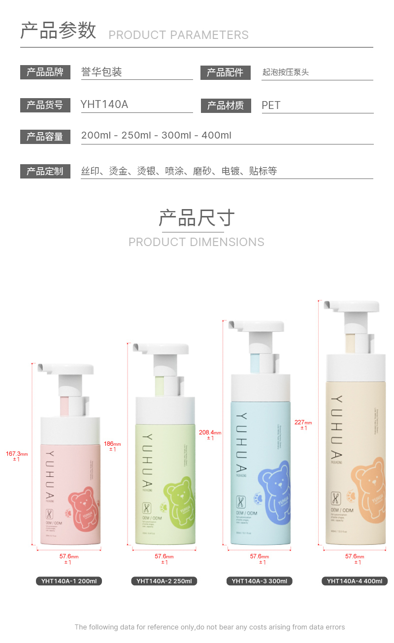 200/250/300/400ml洗面奶起泡瓶 - 3